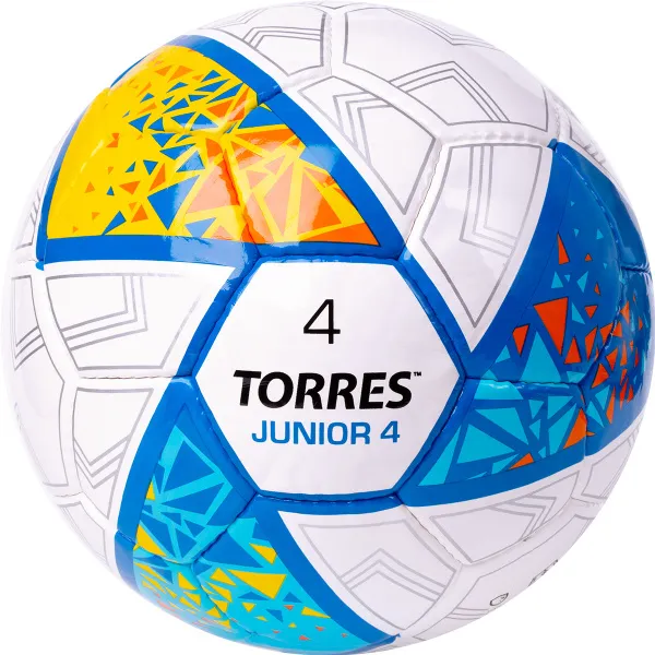 Мяч футб. TORRES Junior-4, F323804, р.4,глянц.ПУ, 4 сл, 32п, руч.сш, бел-жел-гол за 2&nbsp;070.60 ₽ в Тюмени