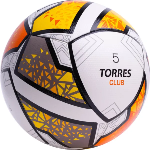 Мяч футб. TORRES Club, F323965, р.5, 10 пан., ПУ, гибрид. сшив, бел-оранж-желт за 2&nbsp;225.30 ₽ в Тюмени