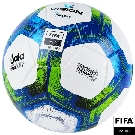 Мяч футзал. VISION Target, FS324094, FIFA Basic, р.4, 32 п. PU, 3 подкл.сл, термосшивка, бело-синий за 3&nbsp;519 ₽ купить в Тюмени