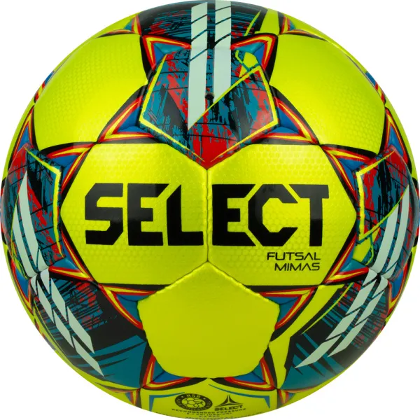 Мяч футзал. SELECT Futsal Mimas, 1053460550, р.4,FIFA Basic, 32 пан, гл.ПУ, руч.сш, жел-сине-красный за 6&nbsp;303.60 ₽ в Тюмени