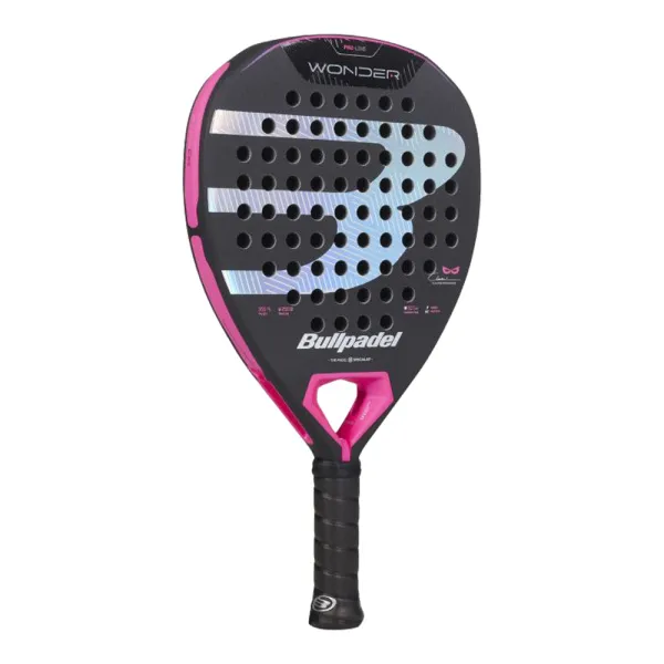Ракетка для падела BULLPADEL Wonder 27, 497250, для продв.игроков, стекловолокно, карбон, черно-роз за 42&nbsp;969.20 ₽ в Тюмени