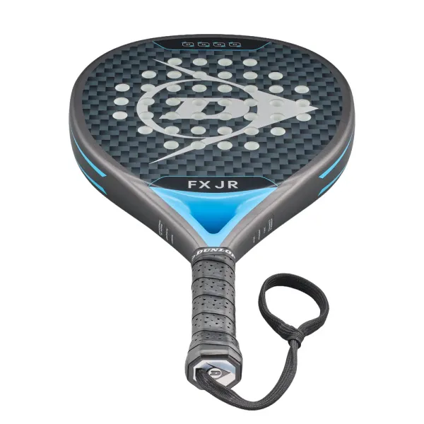 Ракетка для падела Dunlop FX Jr, 10370738, для юниоров, гибрид, графит, черно-голубой за 11&nbsp;019.40 ₽ в Тюмени