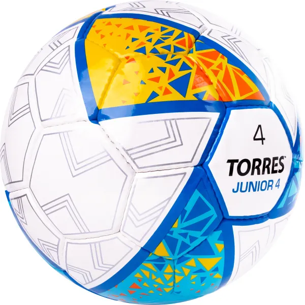 Мяч футб. TORRES Junior-4, F323804, р.4,глянц.ПУ, 4 сл, 32п, руч.сш, бел-жел-гол за 2&nbsp;070.60 ₽ в Тюмени