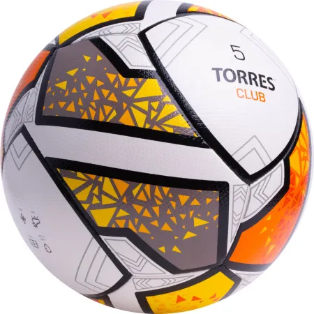 Мяч футб. TORRES Club, F323965, р.5, 10 пан., ПУ, гибрид. сшив, бел-оранж-желт за 2&nbsp;225.30 ₽ купить в Тюмени